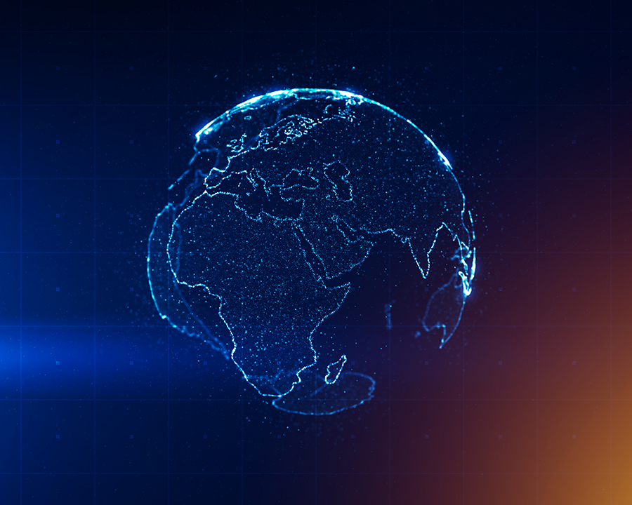 Global business strategy concept of the world