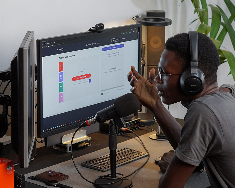 person having a virtual meeting online
