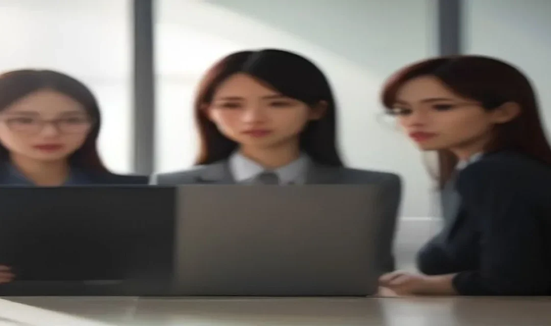 A business scene illustrating Upskilling Employees with a Learning Management System in the Technology industry, for B2B, B2C