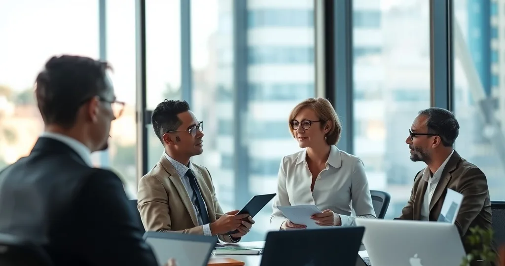 A business scene illustrating Streamlining procurement with a procurement governance system in the Technology industry, for B