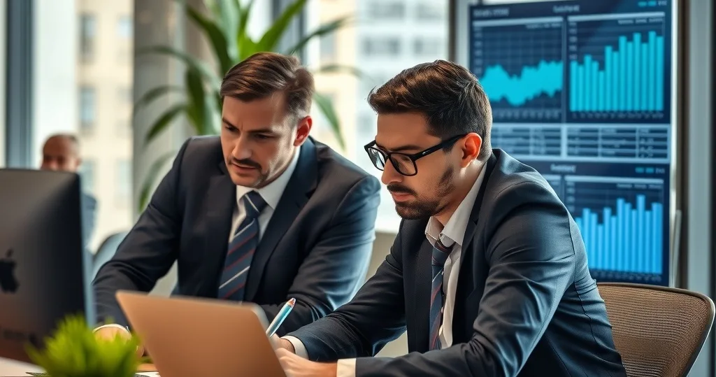 A business scene illustrating The importance of data‑driven decision making in business in the Technology industry, for B2B,